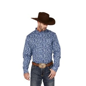 Rank 45‎ Dally Paisley Print Long Sleeve Button-Down Western Shirt  M
